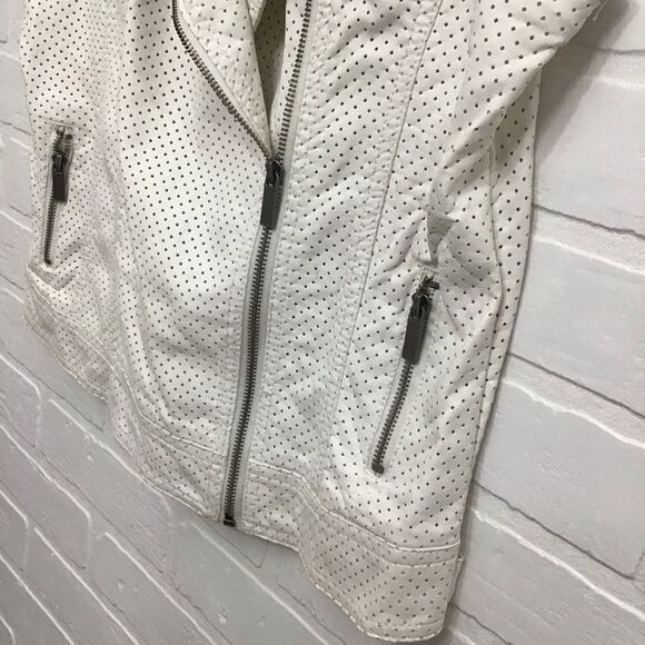 Buffalo sleeveless biker white jacket motorcycle style ecru off white vest mediu - Picture 4 of 12